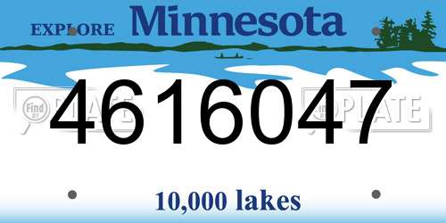 4616047 Minnesota License Plate
