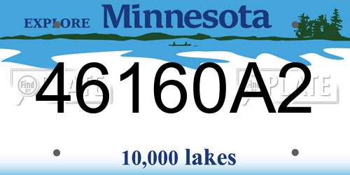 46160A2 Minnesota License Plate
