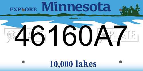 46160A7 Minnesota License Plate