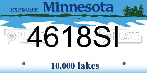 4618SI Minnesota License Plate