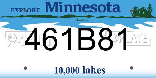 461B81 Minnesota License Plate