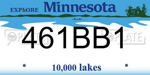 461BB1 Minnesota License Plate