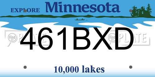 461BXD Minnesota License Plate