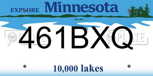 461BXQ Minnesota License Plate
