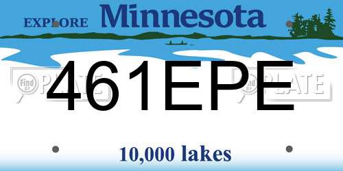 461EPE Minnesota License Plate