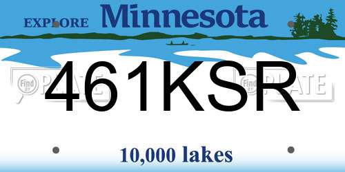 461KSR Minnesota License Plate