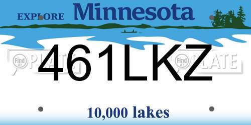 461LKZ Minnesota License Plate