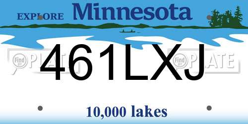 461LXJ Minnesota License Plate