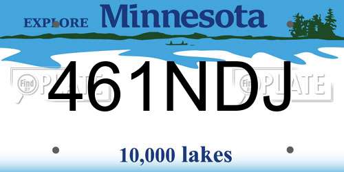 461NDJ Minnesota License Plate