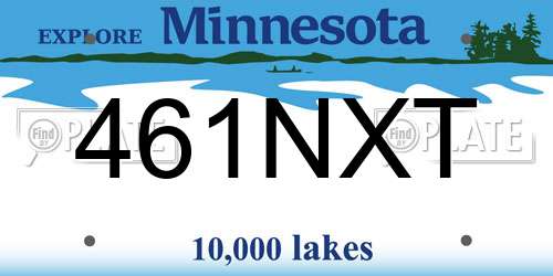 461NXT Minnesota License Plate