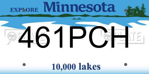 461PCH Minnesota License Plate