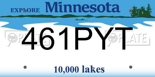 461PYT Minnesota License Plate