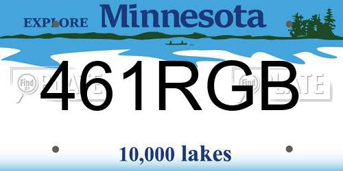 461RGB Minnesota License Plate