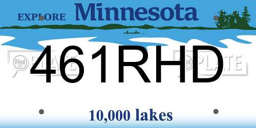 461RHD Minnesota License Plate