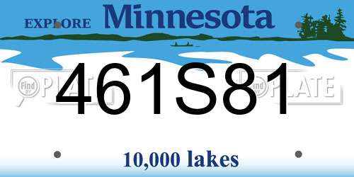 461S81 Minnesota License Plate
