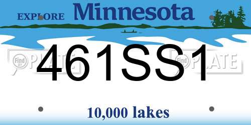 461SS1 Minnesota License Plate