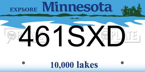 461SXD Minnesota License Plate