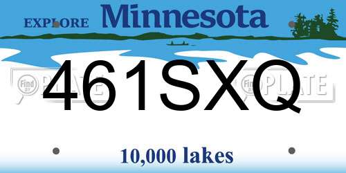 461SXQ Minnesota License Plate