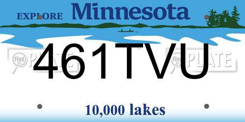 461TVU Minnesota License Plate