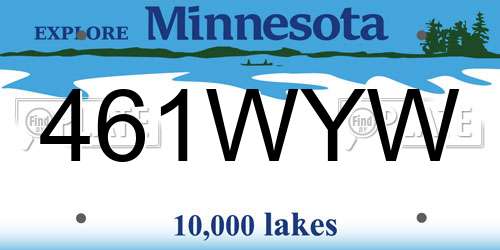 461WYW Minnesota License Plate