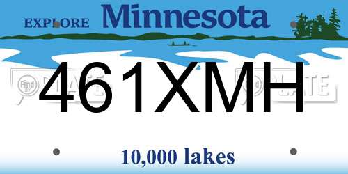 461XMH Minnesota License Plate