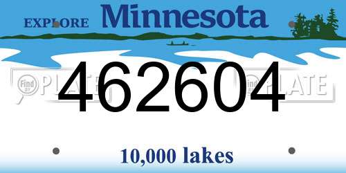 462604 Minnesota License Plate