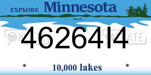 46264I4 Minnesota License Plate
