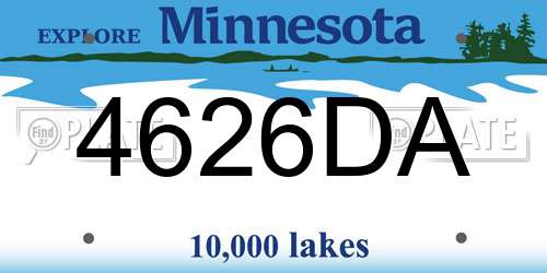 4626DA Minnesota License Plate