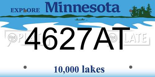 4627AT Minnesota License Plate