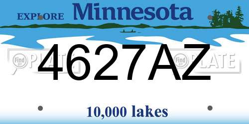 4627AZ Minnesota License Plate