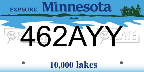 462AYY Minnesota License Plate