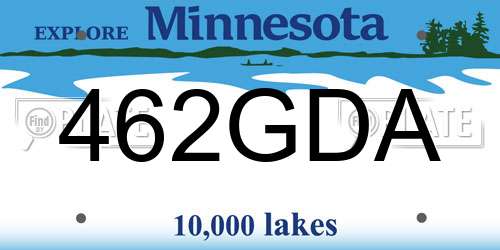 462GDA Minnesota License Plate