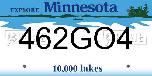 462GO4 Minnesota License Plate