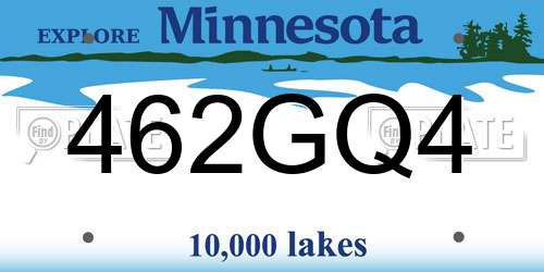 462GQ4 Minnesota License Plate