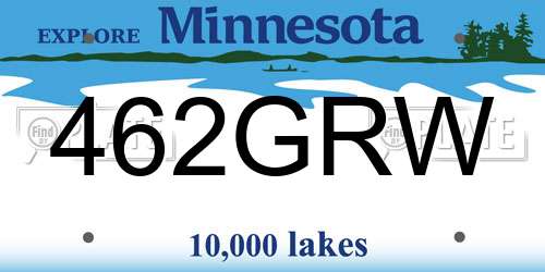 462GRW Minnesota License Plate