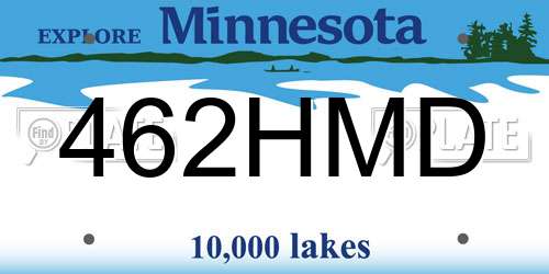 462HMD Minnesota License Plate