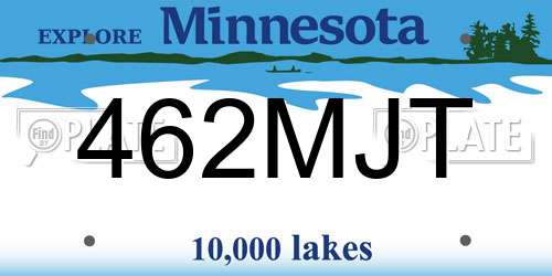 462MJT Minnesota License Plate