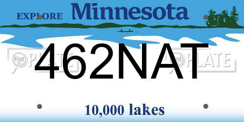 462NAT Minnesota License Plate