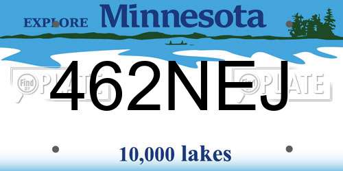462NEJ Minnesota License Plate