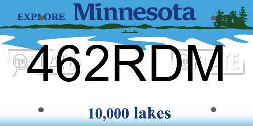 462RDM Minnesota License Plate
