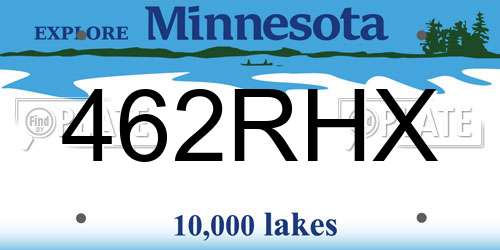 462RHX Minnesota License Plate