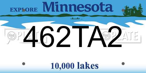 462TA2 Minnesota License Plate