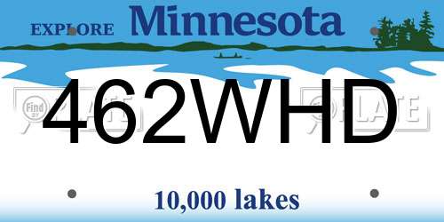 462WHD Minnesota License Plate