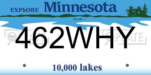 462WHY Minnesota License Plate