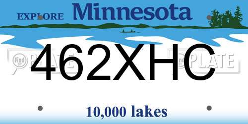 462XHC Minnesota License Plate