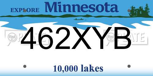 462XYB Minnesota License Plate