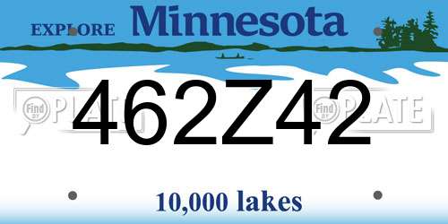 462Z42 Minnesota License Plate