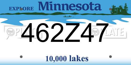 462Z47 Minnesota License Plate
