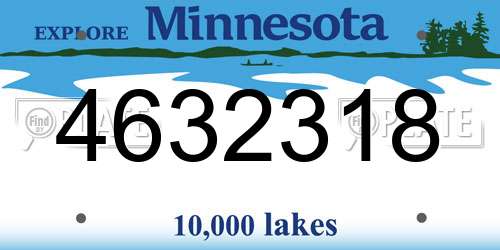 4632318 Minnesota License Plate