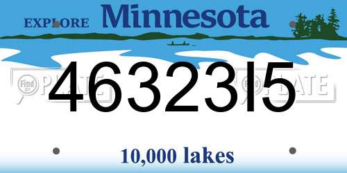 46323I5 Minnesota License Plate